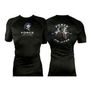 Force Jiu-Jitsu All Black Rash Guards Short Sleeves #8170 A