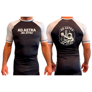 Mars Jiu Jitsu Club All Black Ranked Short Sleeve Rash Guards #8171 C