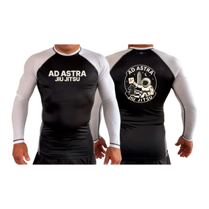 Mars Jiu Jitsu Club All Black Ranked Long Sleeve Rash Guards #8171 C