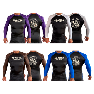 Mars Jiu Jitsu Club All Black Ranked Long Sleeve Rash Guards #8171 C