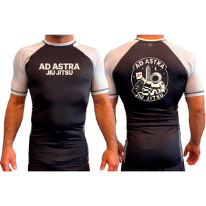Mars Jiu Jitsu Club All Black Ranked Short Sleeve Rash Guards #8171 C