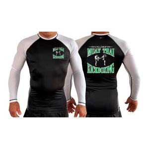 Valdez Kickboxing All Black Ranked Long Sleeve Rash Guards #8172 A