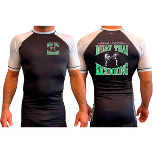 Valdez Kickboxing All Black Ranked Short Sleeve Rash Guards #8172 A