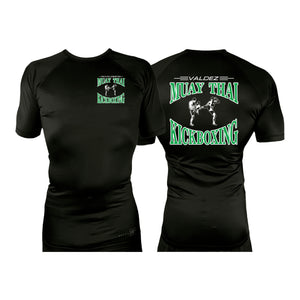 Valdez Kickboxing All Black Rash Guards Short Sleeves #8172 A