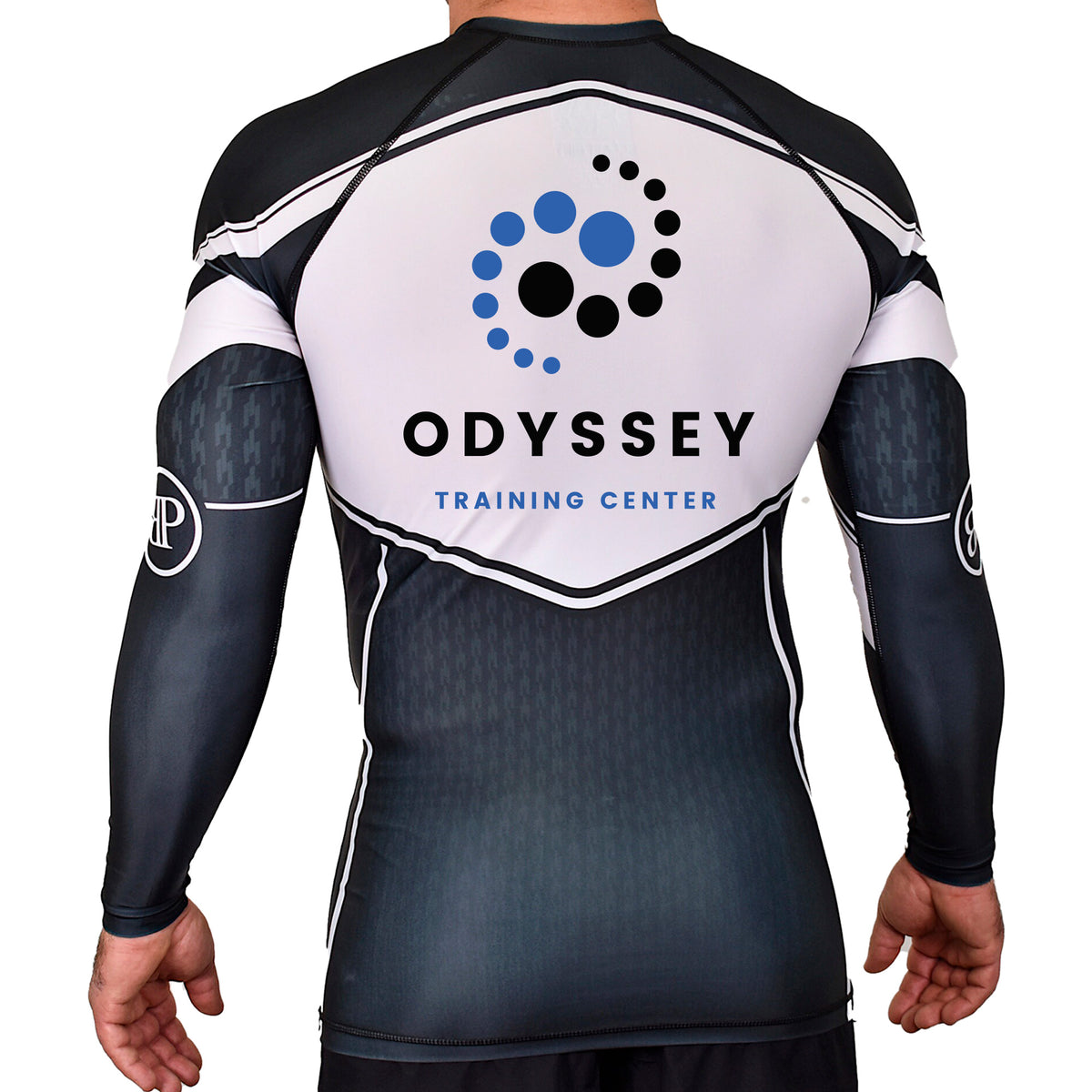 Odyssey Training Center Academy Rash Guards Black/White #8174 A