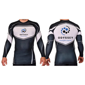 Odyssey Training Center Academy Rash Guards Black/White #8174 A