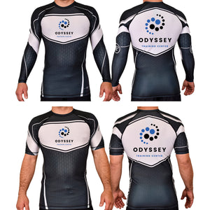 Odyssey Training Center Academy Rash Guards Black/White #8174 A