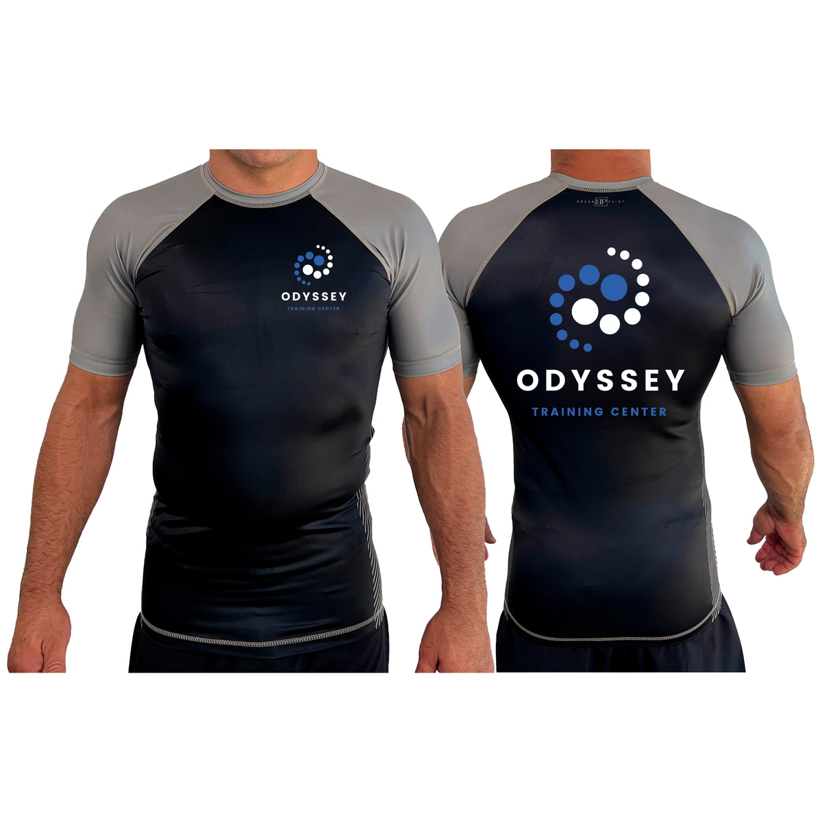Odyssey Training Center All Black Ranked Short Sleeve Rash Guards #8174 A
