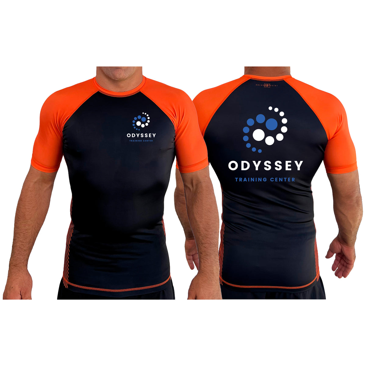 Odyssey Training Center All Black Ranked Short Sleeve Rash Guards #8174 A