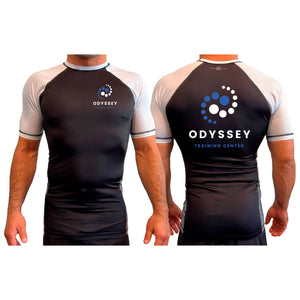 Odyssey Training Center All Black Ranked Short Sleeve Rash Guards #8174 A
