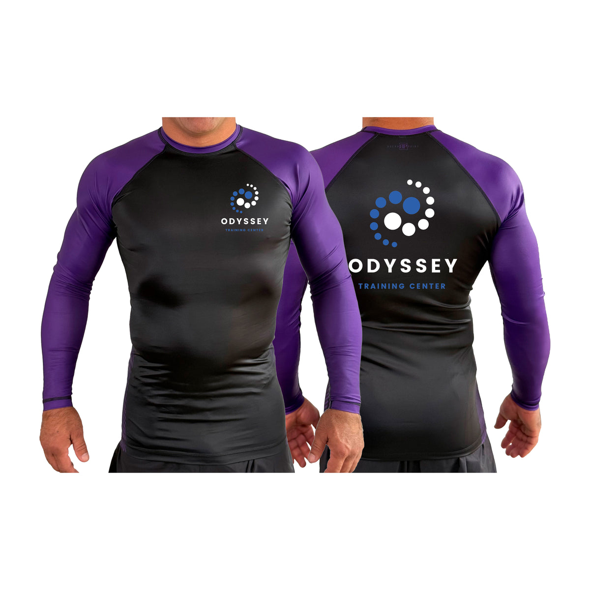 Odyssey Training Center All Black Ranked Long Sleeve Rash Guards #8174 A