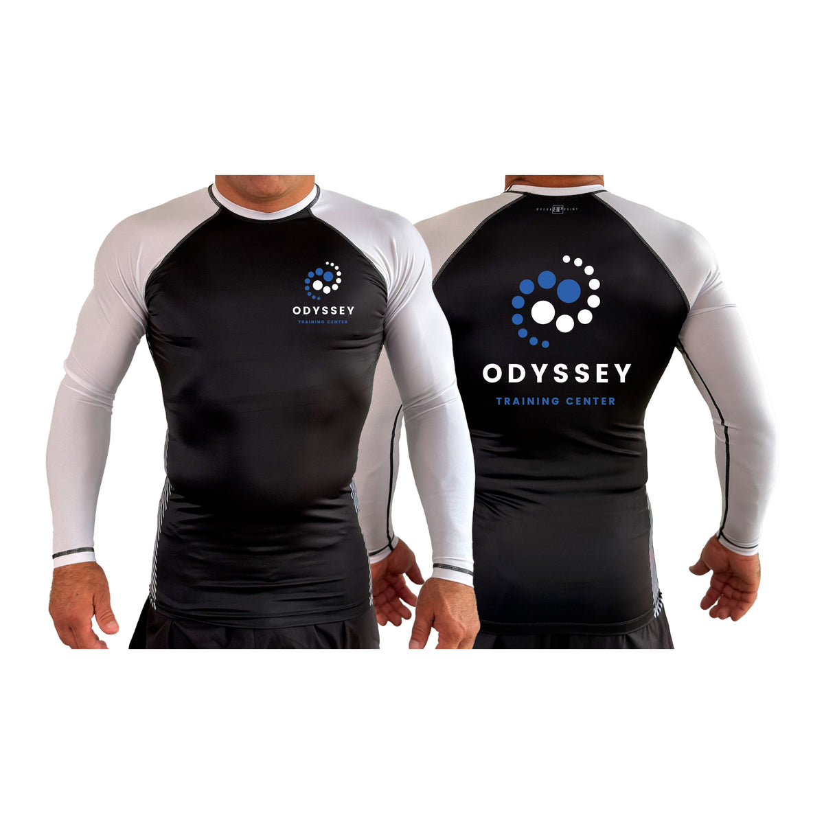 Odyssey Training Center All Black Ranked Long Sleeve Rash Guards #8174 A