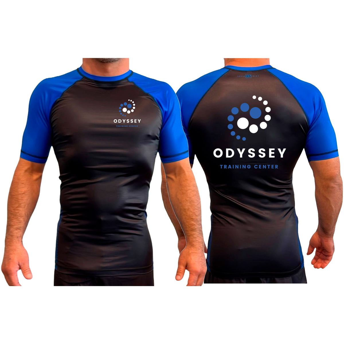 Odyssey Training Center All Black Ranked Short Sleeve Rash Guards #8174 A