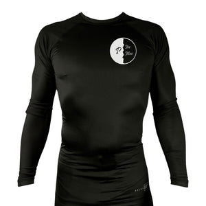 Piscassic Jiu Jitsu All Black Rash Guards Long Sleeves #8175 A