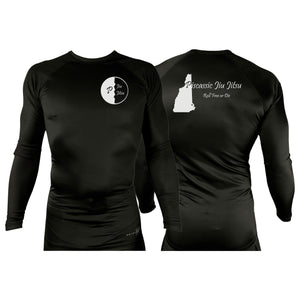 Piscassic Jiu Jitsu All Black Rash Guards Long Sleeves #8175 A