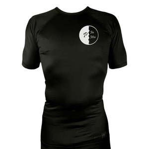 Piscassic Jiu Jitsu All Black Rash Guards Short Sleeves #8175 A
