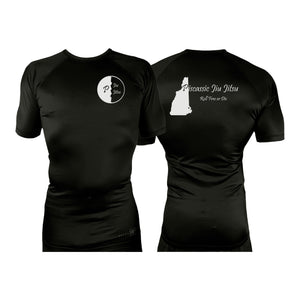 Piscassic Jiu Jitsu All Black Rash Guards Short Sleeves #8175 A