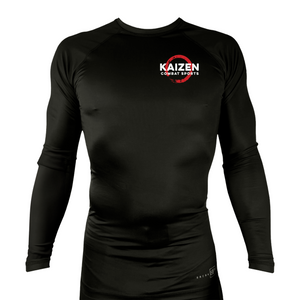 Kaizen Jiu-Jitsu Academy All Black Rash Guards Long Sleeves #8176 A