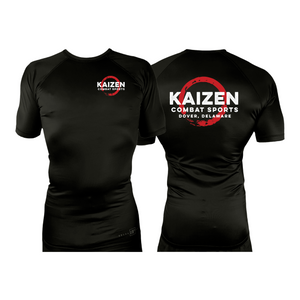 Kaizen Jiu-Jitsu Academy All Black Rash Guards Short Sleeves #8176 A