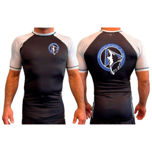Montgomery Brazilian Jiu-Jitsu All Black Ranked Short Sleeve Rash Guards #8177 A