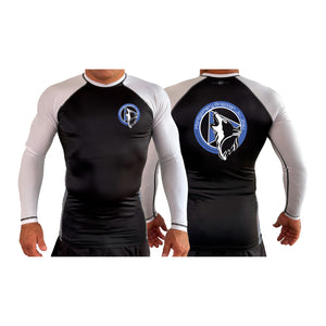 Montgomery Brazilian Jiu-Jitsu All Black Ranked Long Sleeve Rash Guards #8177 A