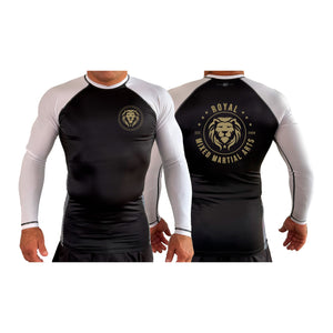Royal MMA All Black Ranked Long Sleeve Rash Guards #8178 A