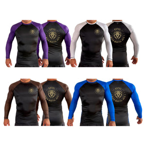 Royal MMA All Black Ranked Long Sleeve Rash Guards #8178 A