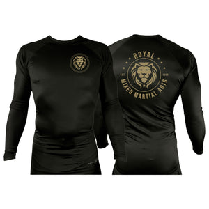 Royal MMA All Black Rash Guards Long Sleeves #8178 A