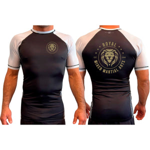 Royal MMA All Black Ranked Short Sleeve Rash Guards #8178 A