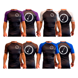 Bay Area Capoeira & Jiu Jitsu All Black Ranked Short Sleeve Rash Guards #8179 A