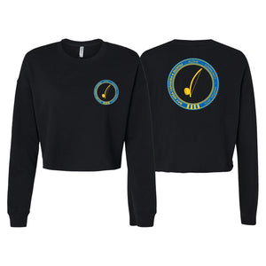 Bay Area Capoeira & Jiu Jitsu Women's Cropped Crewneck Sweatshirt #8179 B (Blue & Yellow)