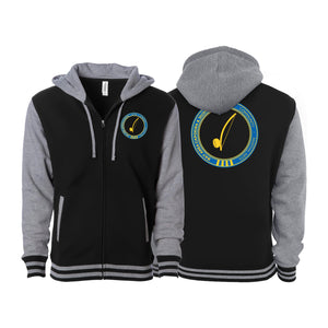 Bay Area Capoeira & Jiu Jitsu Varsity Zip-Up Hoodies #8179 B (Blue & Yellow)
