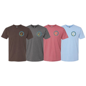 Bay Area Capoeira & Jiu Jitsu Next Level CVC Shirt #8179 B (Blue & Yellow)