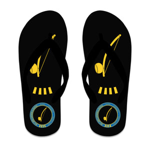 Bay Area Capoeira & Jiu Jitsu Flip Flops #8179 B (Blue & Yellow)