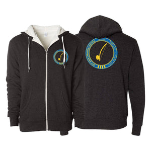 Bay Area Capoeira & Jiu Jitsu Sherpa Lined Zip-Up Hoodie #8179 B (Blue & Yellow)
