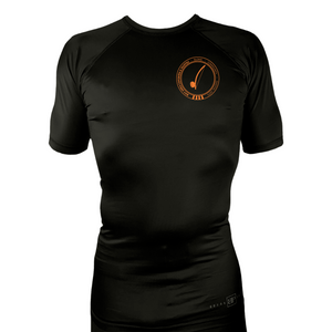 Bay Area Capoeira & Jiu Jitsu All Black Rash Guards Short Sleeves #8179 C (Black & Orange)