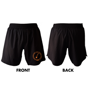 Bay Area Capoeira & Jiu Jitsu All Black Shorts 2.0 #8179 C (Black & Orange)
