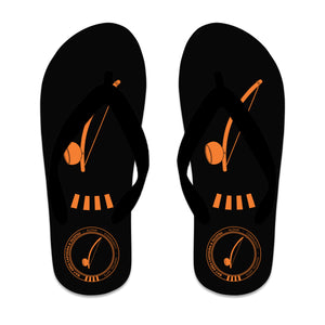Bay Area Capoeira & Jiu Jitsu Flip Flops #8179 C (Black & Orange)