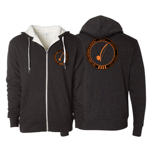 Bay Area Capoeira & Jiu Jitsu Sherpa Lined Zip-Up Hoodie #8179 C (Black & Orange)