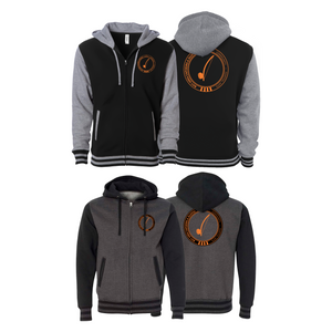 Bay Area Capoeira & Jiu Jitsu Varsity Zip-Up Hoodies #8179 C (Black & Orange)