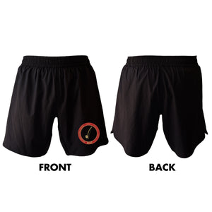 Bay Area Capoeira & Jiu Jitsu All Black Shorts 2.0 #8179 D (Red & Gold)