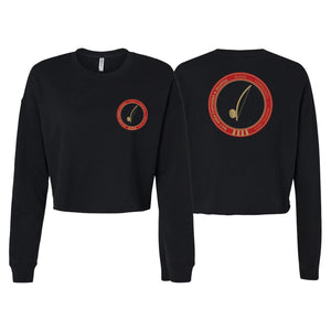 Bay Area Capoeira & Jiu Jitsu Women's Cropped Crewneck Sweatshirt #8179 D (Red & Gold)