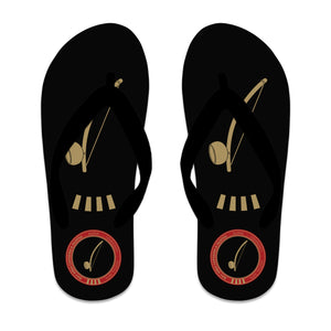 Bay Area Capoeira & Jiu Jitsu Flip Flops #8179 D (Red & Gold)