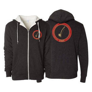 Bay Area Capoeira & Jiu Jitsu Sherpa Lined Zip-Up Hoodie #8179 D (Red & Gold)
