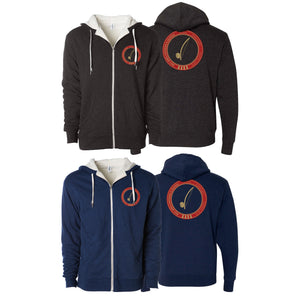 Bay Area Capoeira & Jiu Jitsu Sherpa Lined Zip-Up Hoodie #8179 D (Red & Gold)