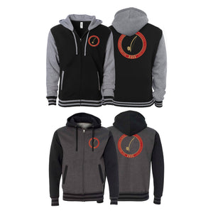 Bay Area Capoeira & Jiu Jitsu Varsity Zip-Up Hoodies #8179 D (Red & Gold)