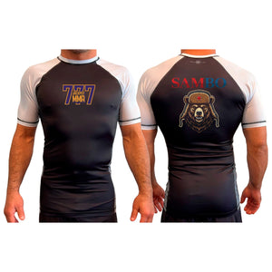 Jackpot MMA All Black Ranked Short Sleeve Rash Guards #8180 A