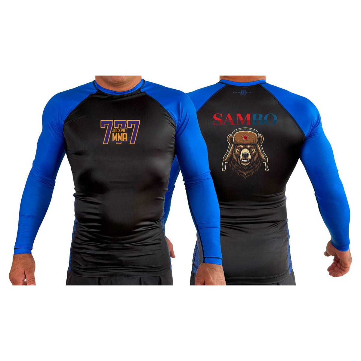 Jackpot MMA All Black Ranked Long Sleeve Rash Guards #8180 A