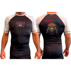 Jackpot MMA All Black Ranked Short Sleeve Rash Guards #8180 A