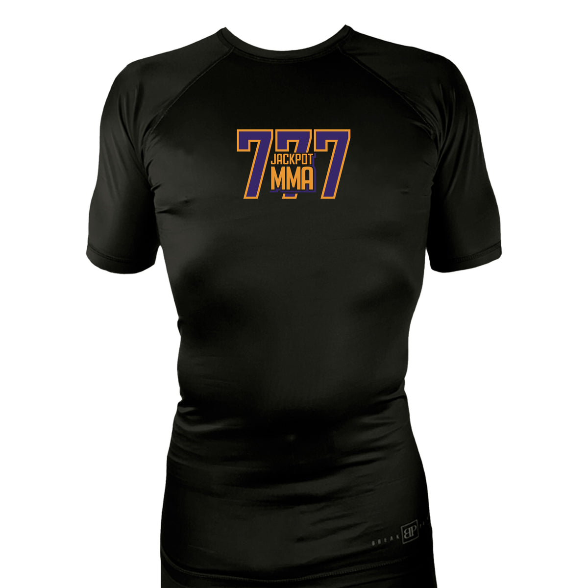 Jackpot MMA All Black Rash Guards Short Sleeves #8180 A